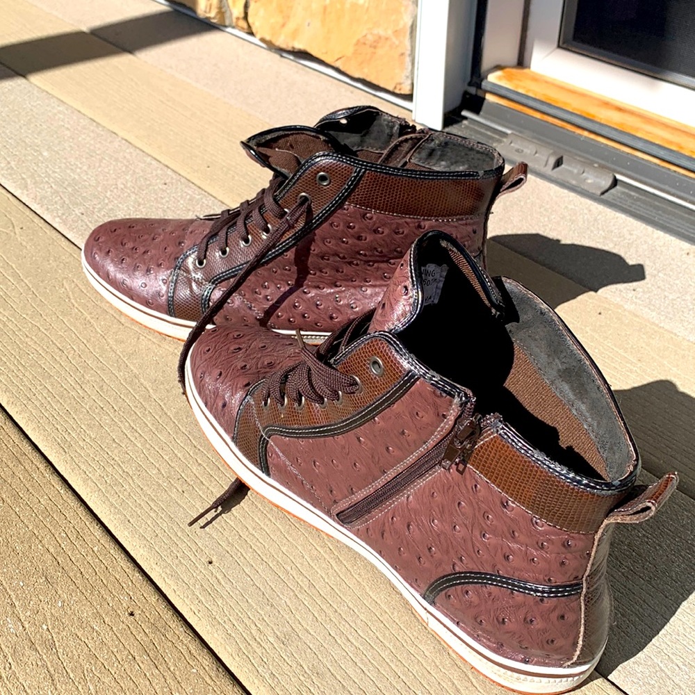 Men’s Ferro Aldo High Top Brown Sneakers